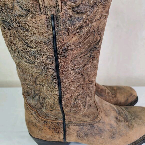 Laredo 68360 Marbled Distressed Leather Cowboy Western Boots Men 8 EW Extra Wide main image 5
